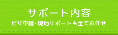サポート内容 ビザ申請・現地サポートも全てお任せ